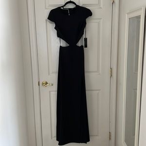 New LuLu's cutout long black dress size xs